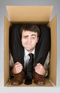 Self Storage man in a box